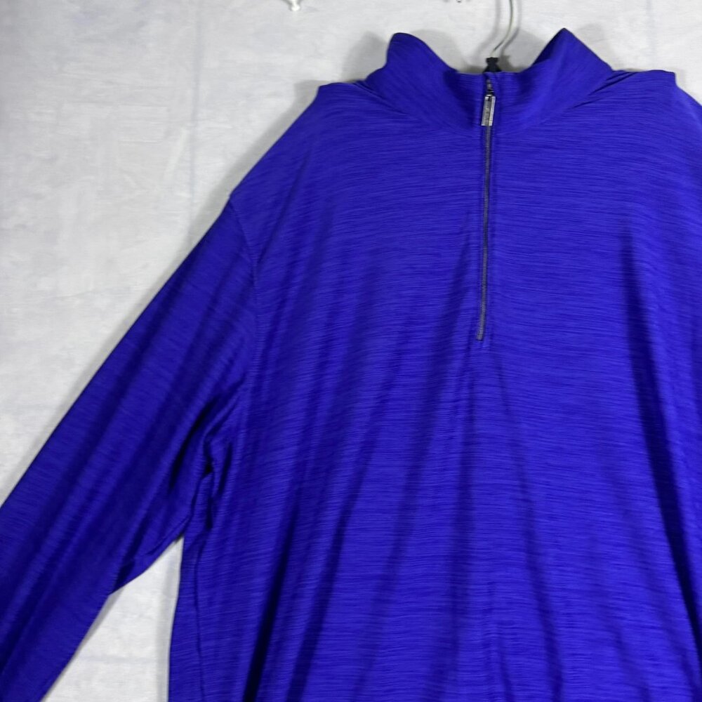 Greg Norman Men's Play Dry Activewear T-Shirt Blue Long Sleeve 1/4 Zip Large - Picture 3 of 10